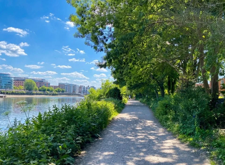 West London River Run along the Thames